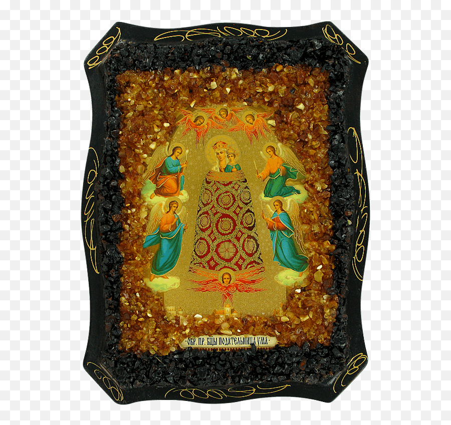 Orthodox Icon Addition Of Mind Decorated With Amber - Traditional Png,Amber Icon