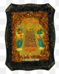 Orthodox Icon Addition Of Mind Decorated With Amber - Traditional png