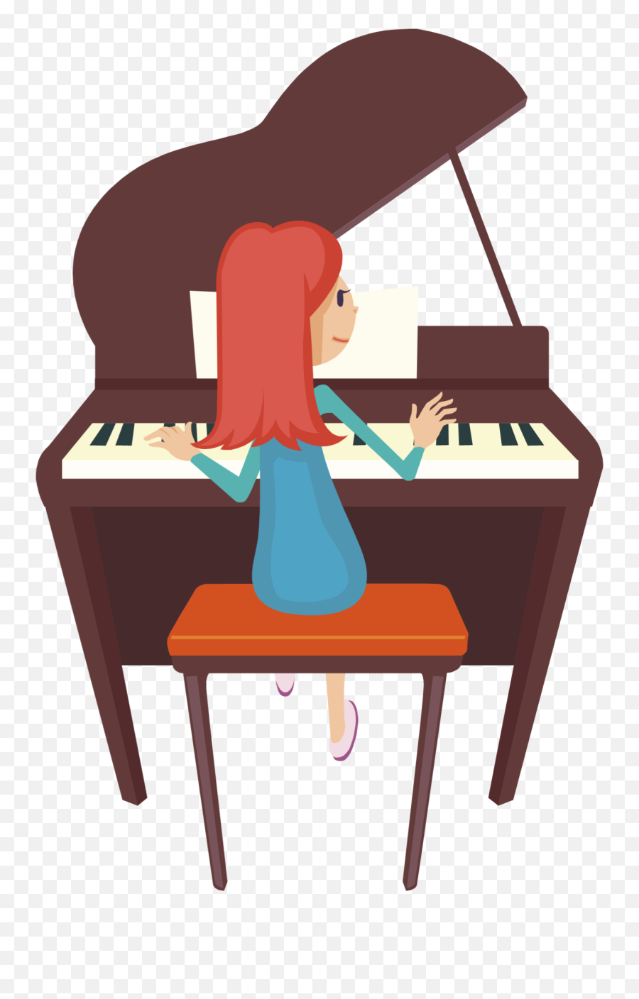 Girls Clipart Piano - Girl Playing Piano Clipart Png,Piano Transparent