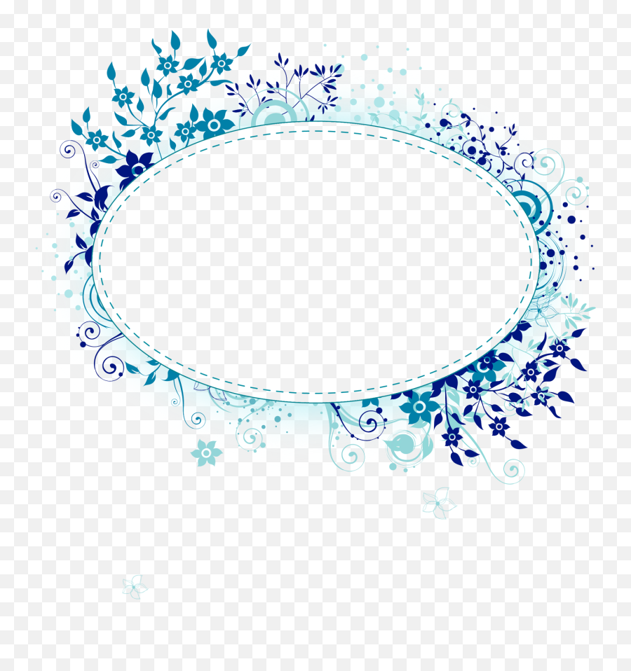 Free Blue Heart Frame Png - Circle Full Size Png Download Frame Blue Flower Png,Blue Frame Png