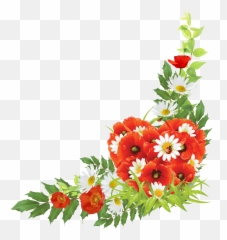 Android Flowers Free Frame Hq Png Image - Corner Design