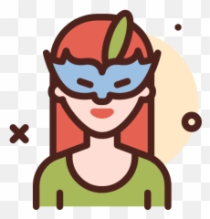 Girl Mask Icon Brazil Map Flag Nation - Icon png