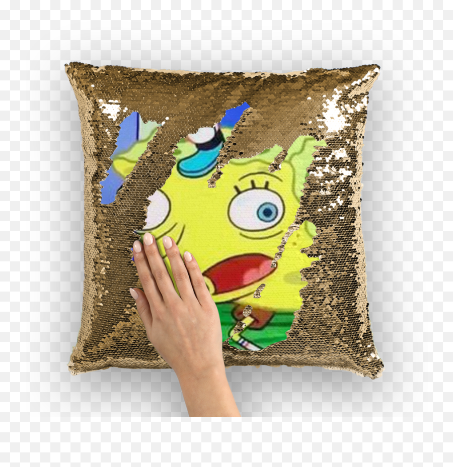 Mocking Spongebob Sequin Pillow - Nicholas Cage Body Pillow Png,Mocking Spongebob Png