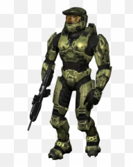 Master Chief With Battle Rifle - png