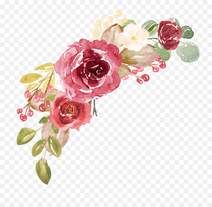 Flower Watercolor Png Pictures Free - Watercolor Flower Transparent Background,Rose Flower Png