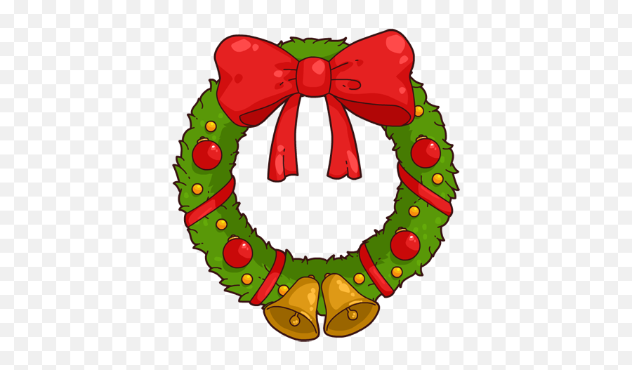 Christmas Wreath Clipart Look - Transparent Christmas Wreath Cartoon Png,Christmas Wreath Png