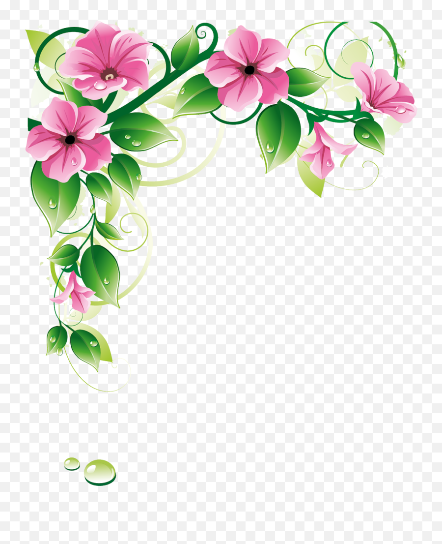 Flores Y Letras Para Decoupage - Flower Side Border Design Png,Borde Png