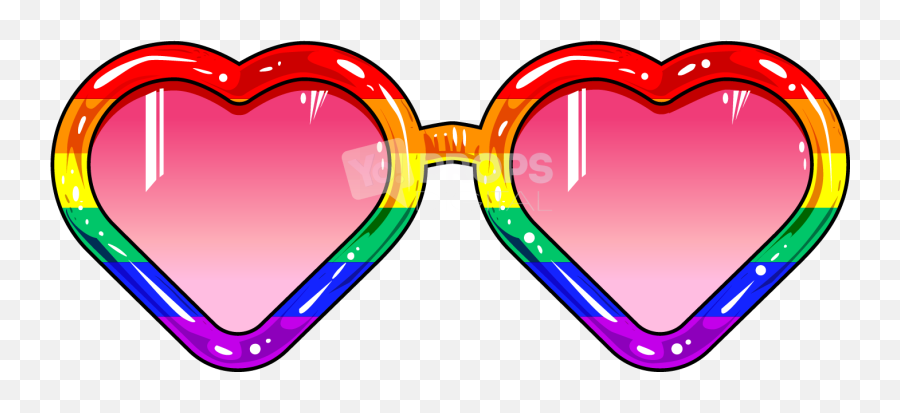 Rainbow Heart Glasses - Rainbow Sunglasses Clipart Png,Rainbow Heart Png