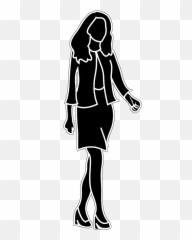 Silhouettes Of People - silhouette clipart Lady Clipart Black And White Whole Body png