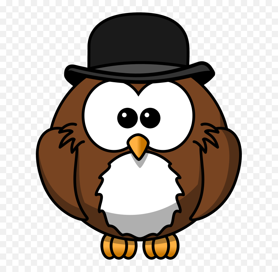 Download Owl Animal Bird Bowler - Owl Cartoon Png,Funny Hat Png