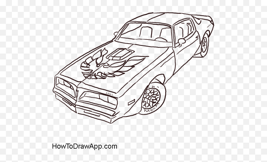 How To Draw A Pontiac Firebird Trans Am - Trans Am Car Drawing Png,Pontiac Firebird Logo