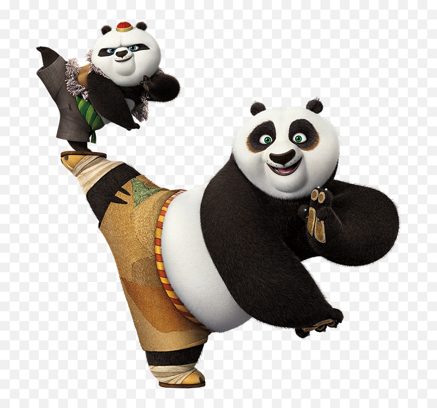 Kung Fu Panda Po Exercising With Baby Png Logo
