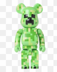Minecraft Creeper Green - Bearbrick No Background Creeper Png,Creeper Transparent