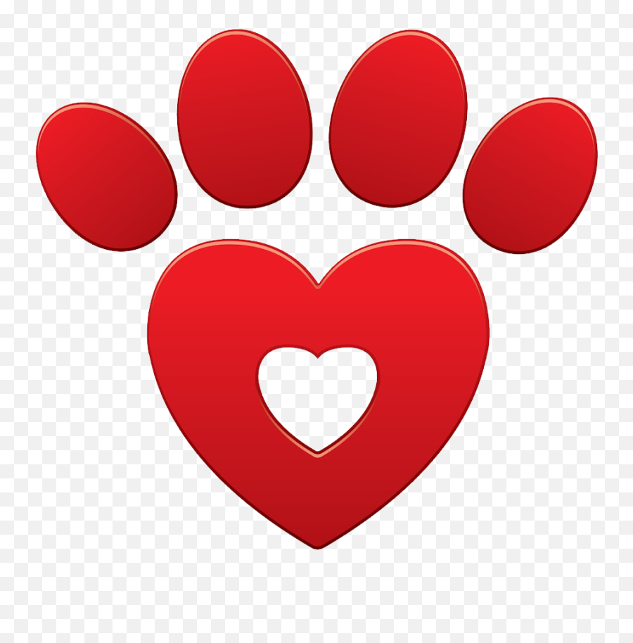 Download Animal Paw Prints Png Vector Dog Red Cartoon - Corazon Animal Animado,Paw Icon