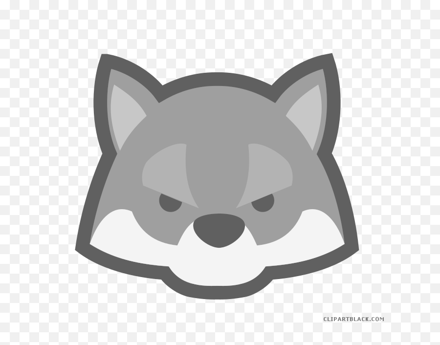 Cartoon wolf face clipart. Free download transparent .PNG