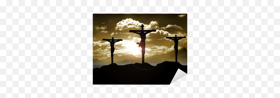 Sticker Stock Illustration Of Christ Crucified - Pixersus Cross Wallpaper Golgota Png,Christ Crucified Icon