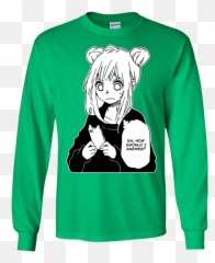 Anime Girl Texting Hot Fashion Ls T - Anime Girl Shirt Png,Hot Anime Girl Png