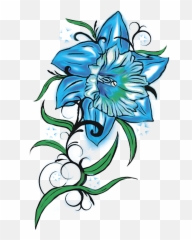 Frog Blue Orch - And Flower Tattoo Design png