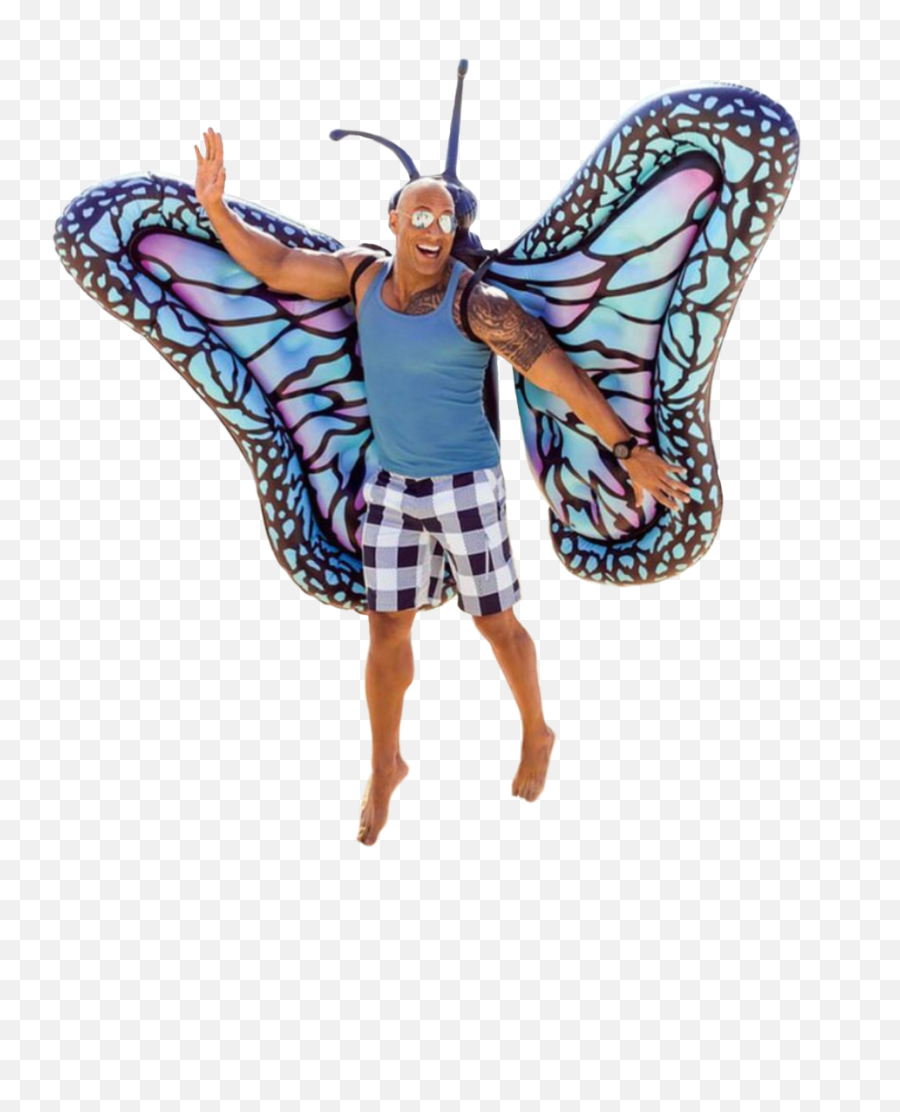 Girl Wearing Butterfly Wings - Dwayne Johnson Butterfly Png,Butterfly Wings Png