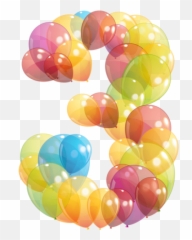 Balloons Png Images - Number Three With Balloons,Balloons Png Transparent