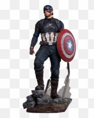 Marvel Captain America Statue By Iron Studios - Endgame png