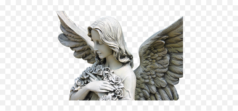 Download Hd Angel Wing Fairytale - Female Angel Statue Praying Png,Angel Statue Png