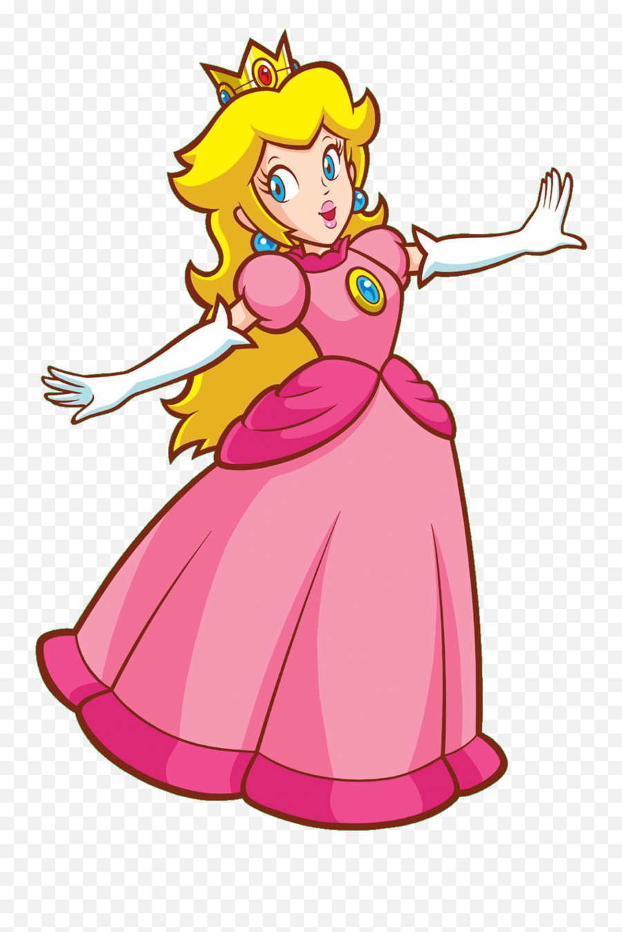 Download Pink Art Peach Mario Super - Princess Peach Cartoon Png,Princess Peach Png