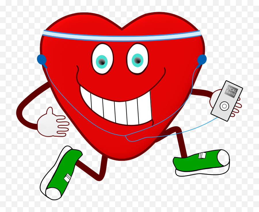 Jogging Heart - Heart Exercise Clip Art Png,Heart Cartoon Png