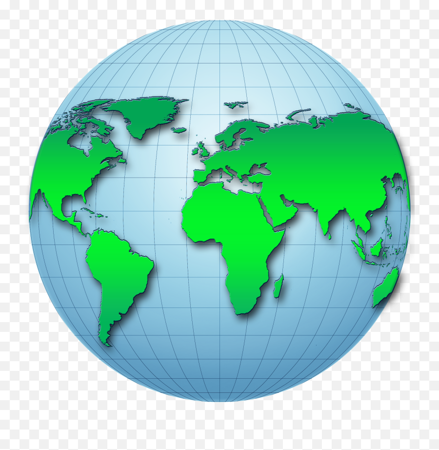 Globe With Green Continents Free Image - Continents On A Globe Png,Continents Png