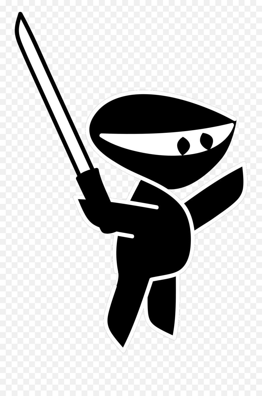 Cartoon Ninja With Sword Svg Vector - Black And White Ninja Png,Cartoon Sword Png