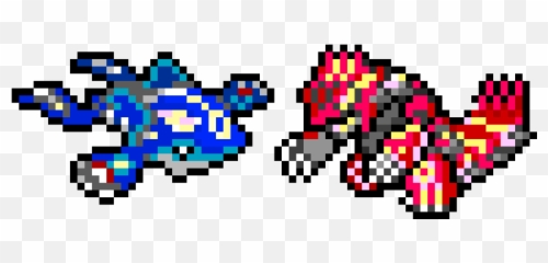 Primal Kyogre Groudon - Primal Kyogre Primal Groudon Pixel Art Png,Groudon Transparent