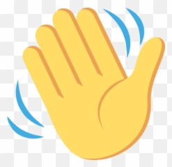Bye Icon - Waving Emoji Black Background png