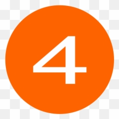 Clipart Numbers Orange - Circle 4 png