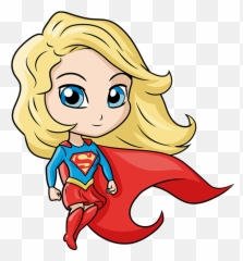 How To Draw A Chibi Supergirl - Cute Girl Drawing png