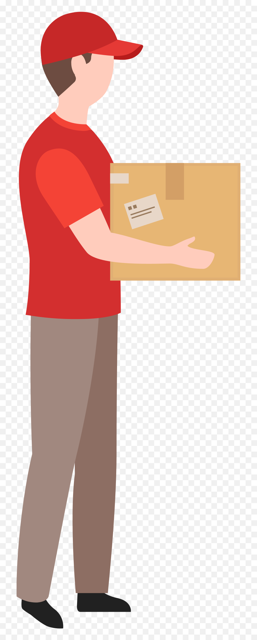 Delivery Man Holding Box Illustration In Png Svg - Standing,Men Icon Vector