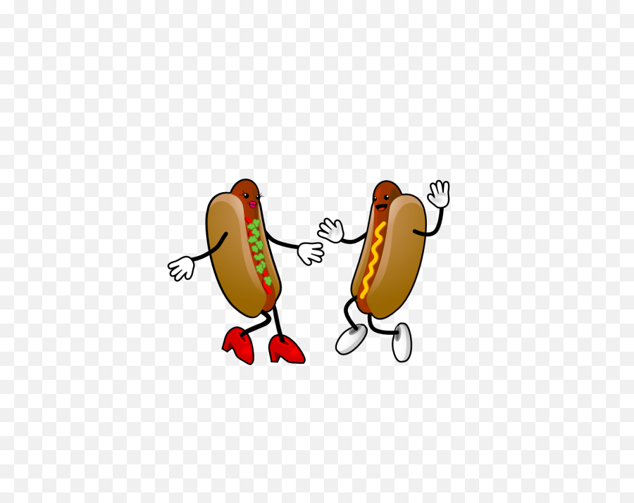 Hot Dog Love Clipart Corn - 2 Hot Dogs Cartoon Png,Corn Dog Png