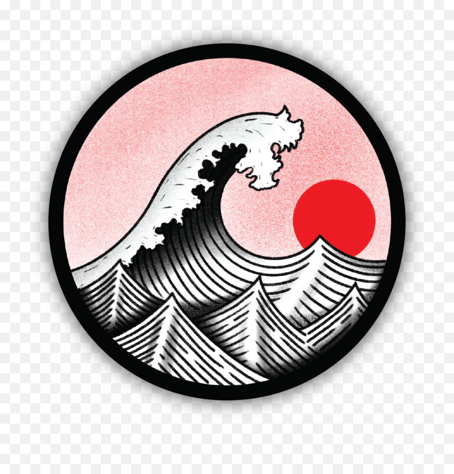 Golden Hour Wave Sticker - Stickers Northwest Sticker Png,Japanese Art Icon
