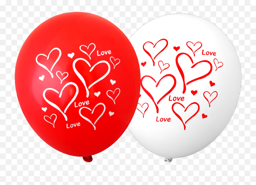 Love Hearts Balloons Mixed Red - 40th Wedding Anniversary Decorations Png,Transparent Heart Outline