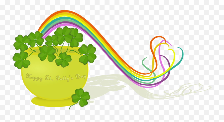 Hd Patricku0027s Day Whimsical Pot Of Gold 417916 - Png Cute Transparent Background Shamrock Clip Art,St Patricks Day Png