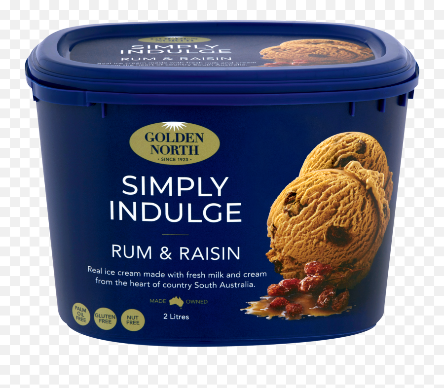 2l Simply Indulge Rum U0026 Raisin - Golden North Chocolate Ice Cream In Australia Png,Raisin Png