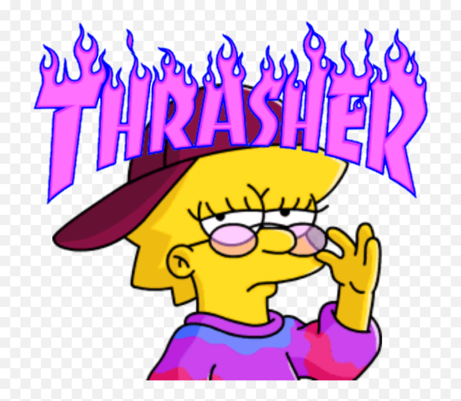 Image About Purple In Lockscreens By Kiera Digby - Cool Lisa Simpson Png,Thrasher Logo Png