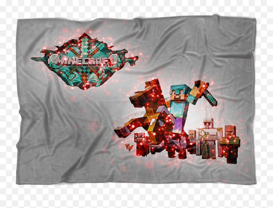 Minecraft Fleece Blanket Steve Diamond Sword Grey - Duvet Png,Minecraft Diamond Sword Png