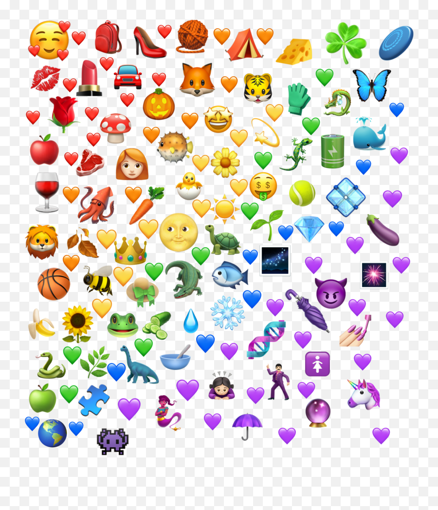 Hearts Rainbowhearts Rainbow Emoji Emojis Emojistickers - Aesthetic Rainbow Emojis Png,Rainbow Emoji Png
