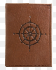 Leather Traveler Wallet Compass Rose 2 Colors - Embossed In png