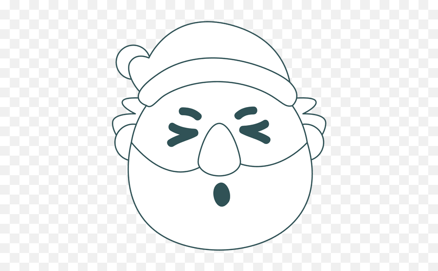 Squint Eye Santa Claus Green Stroke Emoticon 35 - Cartoon Png,Green Eye Png