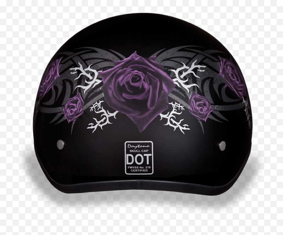 Dot Daytona Skull Cap - W Purple Rose Motorcycle Helmet Png,Purple Rose Png