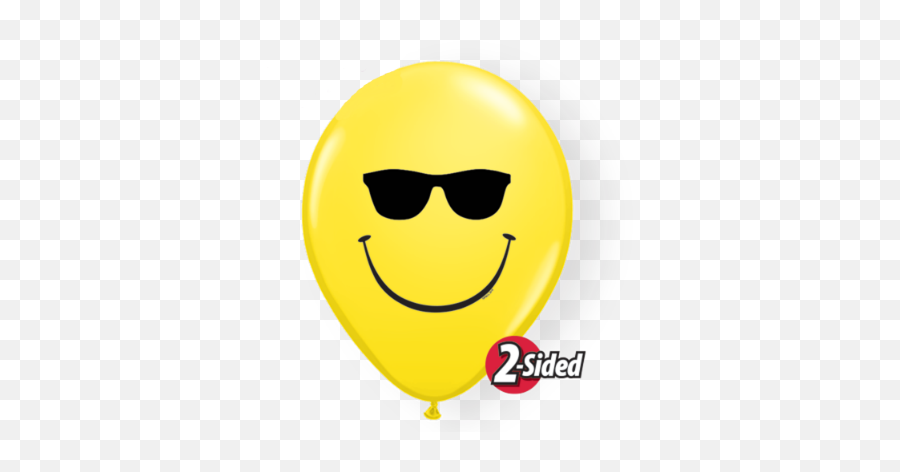 Emoji Sunglasses Smile Face 11 Latex Balloons 50 Pk Party - Smiley Face Png,Sunglasses Emoji Png