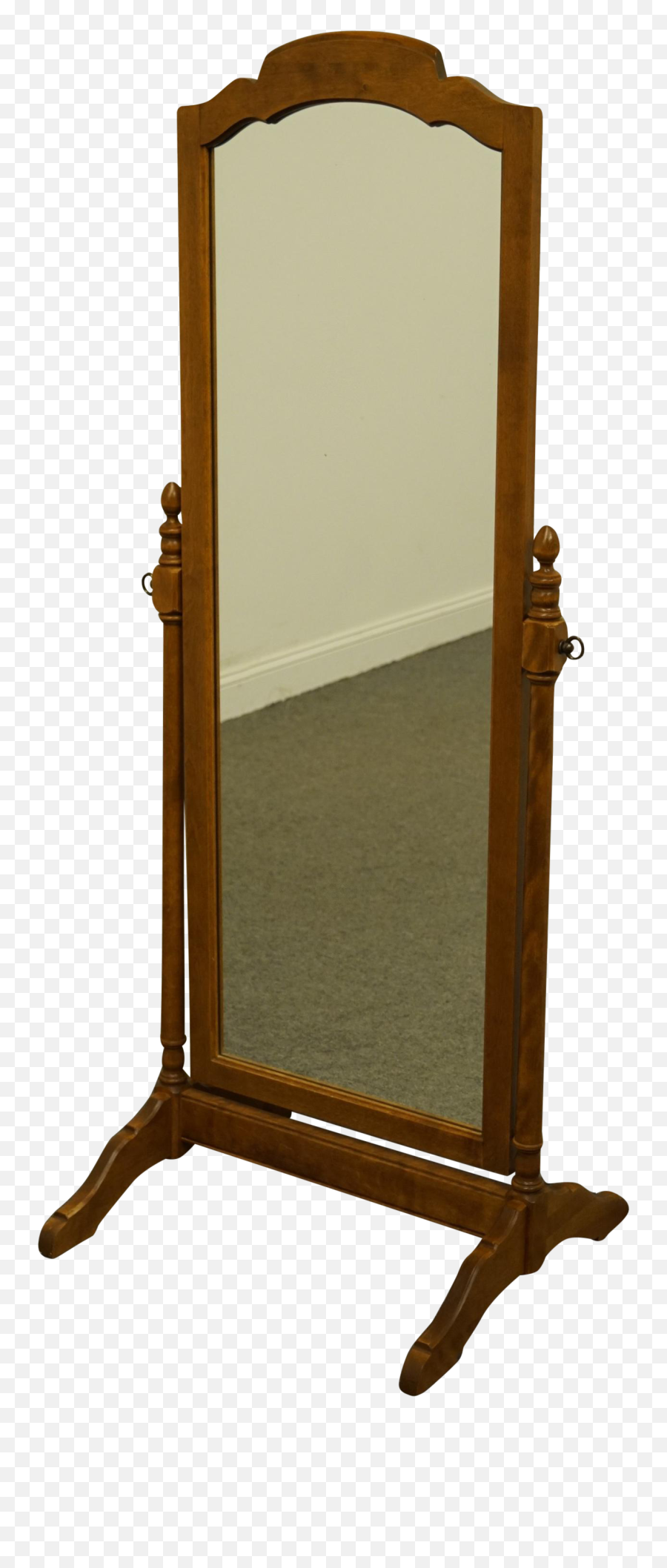 Ethan Allen Heirloom Nutmeg Maple Standing Floor Mirror - Furniture Png,Mirror Png