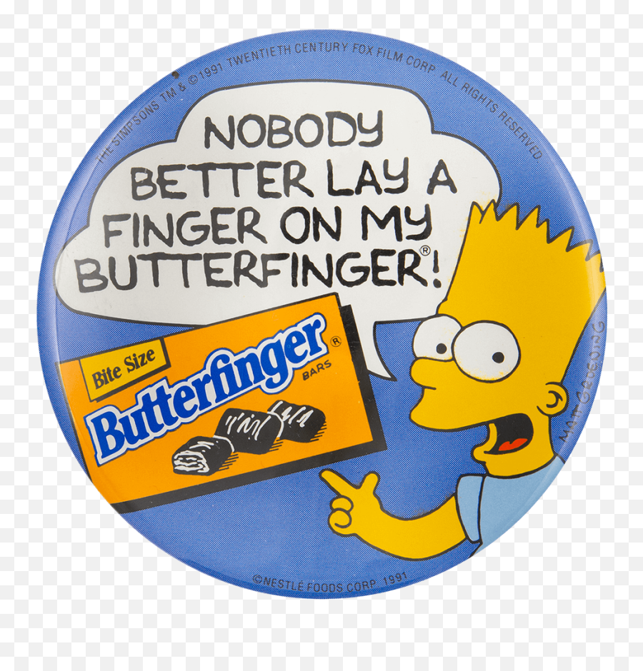 Butterfinger Bart Simpson Busy Beaver Button Museum - Cartoon Png,Simpson Png