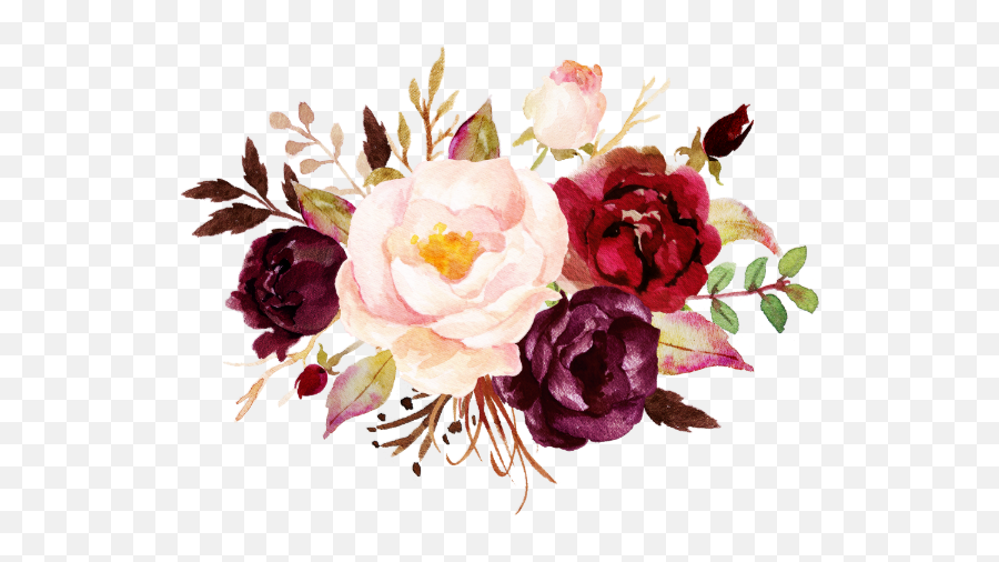 La Boda Floral De Acuarela - Bridal Shower Invitation Pink And Burgundy Png,Watercolor Flowers Transparent Background